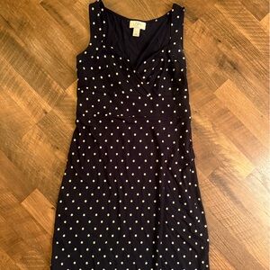LOFT Black Dress with White Polka Dots